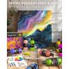 imageNicpro 20 Colors Iridescent Acrylic Paint 845oz  250ml Large Bulk Metallic Acrylic PaintColor Shifting ampamp NonToxic Art Painting Supplies For Canvas Fabric Rock Wood with Paint Knife Color Wheel