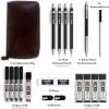 imageNicpro 20PCS Metal Mechanical Pencil Set in Leather Case 03 ampamp 05 ampamp 07 ampamp 09 mm ampamp 2mm Lead Pencil Holders 4B 2B HB 2H Lead Refills Black ampamp Colors Erasers For Art Drafting Sketching DrawingBlack