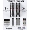 imageNicpro 35PCS Art Mechanical Pencil Set Metal Drafting Pencil 05 07 0913 mm ampamp 2mm with 21 Tube Lead Refills6B 4B 2B HB 2H 4H Colors Weatherproof Barrel for Outdoor Writing Drawing Sketching1 Count Pack of 6