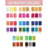 imageNicpro 48 Colors Watercolor Paint Set with 8PCS Painting Brushes 25 Sheet Water Color Paper 2 Water Brush Pens Palette Sponge Art Supplies Kit for Artist Adult Kid Beginner with Gift Box