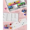 imageNicpro 48 Colors Watercolor Paint Set with 8PCS Painting Brushes 25 Sheet Water Color Paper 2 Water Brush Pens Palette Sponge Art Supplies Kit for Artist Adult Kid Beginner with Gift Box