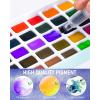 imageNicpro 50 Colors Watercolor Paint Set Including Metallic ampamp Fluorescent Color 8PCS Pastel Detail Painting Brush Water Color Paper Palette Art Supplies Kit for Artist Adult Beginner with Gift BoxSet 2
