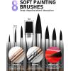imageNicpro 50 Colors Watercolor Paint Set Including Metallic ampamp Fluorescent Color 8PCS Pastel Detail Painting Brush Water Color Paper Palette Art Supplies Kit for Artist Adult Beginner with Gift BoxSet 2