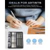 imageNicpro 8 Pack 05mm ampamp 07mm Metal Mechanical Pencil Set Lead Drafting Pencil for Artist Writing Sketching Drawing with 8 Tubes HB Lead Refills 3PCS 4B Eraser 9PCS Eraser Refills  With Case05 mm