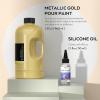 imageNicpro Titanium White Color Acrylic Pour Paint 32 Ounce PreMixed Pouring Paint Supplies with Silicone Pour Oil ampamp Gloves for Canvas Rock Wood Cell Creation Flow DIY Art Painting Ready to Pour32ozgold