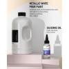 imageNicpro Titanium White Color Acrylic Pour Paint 32 Ounce PreMixed Pouring Paint Supplies with Silicone Pour Oil ampamp Gloves for Canvas Rock Wood Cell Creation Flow DIY Art Painting Ready to Pour32ozmetallic white