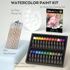 imageNicpro Watercolor Paint Kit Professional Painting Supplies Set 24 Tube Water Color Paints 8 Synthetic Squirrel Brushes 25 Paper Pad Palette Color Wheel for Artists Beginners Kids Adults