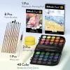 imageNicpro Watercolor Paint Set 48 Water Colors Kit with 8 Painting Brushes Palette Watercolor Pen 25 Art Pad Paper 2 Art Sponges Nontoxic Painting Supplies for Kids Adults Beginners Artists13 Piece Set