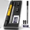 imageNicpro 13 mm Mechanical Pencils Set with Lead Refill Black ampamp Colors Eraser  Orange Weatherproof Metal Heavy Duty Carpenter Pencil for Outdoor Marking Drafting Drawing Sketching Woodworking in CaseYellow