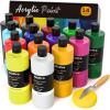 imageNicpro 14 Colors Large Bulk Acrylic Paint Set 169 oz 500 ml Non Toxic Art Painting Supplies for Multi Surface Fabric Canvas Wood Leather Stone Craft Paint for Kid ampamp Adult with Color Wheel169 Fl Oz Pack of 14