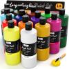 imageNicpro 14 Colors Large Bulk Acrylic Paint Set 169 oz 500 ml Non Toxic Art Painting Supplies for Multi Surface Fabric Canvas Wood Leather Stone Craft Paint for Kid ampamp Adult with Color Wheel338 Fl Oz Pack of 14