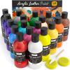 imageNicpro 18 Colors Acrylic Leather Paint 845 oz 250 ml Leather Dye for Shoes Sneakers Bags Furniture Jackets Car Seat Wallets Shoe Leather Paint Kit for DIY Crafts Kid Adult with Color Wheel