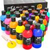 imageNicpro 18 Colors Permanent Fabric Paint 845 oz 250 ml Soft Fabric Paint for Clothes NonToxic Textile Paint for Fabric DIY Crafts Tshirts Shoes Jeans Bags Canvas for Kid Adult with Color Wheel24 Colors