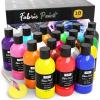 imageNicpro 18 Colors Permanent Fabric Paint 845 oz 250 ml Soft Fabric Paint for Clothes NonToxic Textile Paint for Fabric DIY Crafts Tshirts Shoes Jeans Bags Canvas for Kid Adult with Color Wheel18 Colors