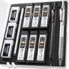 imageNicpro 2 PCS Mechanical Pencil 05mm ampamp 07 mm with Case MP1000 Metal Artist Pencil Set with 6 Tubes HB Lead Refills 3 Erasers 9 Eraser Refills For Art Writing Drafting Drawing Sketch SilverSilver Black