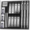 imageNicpro 3 Pack Blocky Gear 05 mm Metal Mechanical Pencils Set with Case Lead Drafting Pencil with 8 Tube 480PCS Lead RefillsHB 2B 4 Erasers 18 Eraser Refills for Art Writing Sketching Drawing05mm