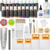 imageNicpro Acrylic Pouring Kit Artist Starter Supplies Including 19 Colors Acrylic PaintsPouring Medium Silicone Oil Canvases Gloves Strainers Mixing Stick Instructions for Flow DIY Painting19 COLORS
