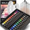 imageNicpro Watercolor Paint Kit Professional Painting Supplies Set 24 Tube Water Color Paints 8 Synthetic Squirrel Brushes 25 Paper Pad Palette Color Wheel for Artists Beginners Kids Adults