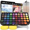 imageNicpro Watercolor Paint Set 48 Water Colors Kit with 8 Painting Brushes Palette Watercolor Pen 25 Art Pad Paper 2 Art Sponges Nontoxic Painting Supplies for Kids Adults Beginners Artists13 Piece Set