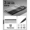 imageNicpro 05 mm Mechanical Pencils Set with Case 3 Metal Artist Pencil With 480PCS HB Lead Refills 3 Erasers9 Eraser Refills For Architect Art Writing Drafting Drawing Engineering Sketching BlackBlackSilver