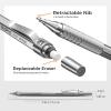imageNicpro 05 mm Mechanical Pencils Set with Case 3 Metal Artist Pencil With 480PCS HB Lead Refills 3 Erasers9 Eraser Refills For Architect Art Writing Drafting Drawing Engineering Sketching BlackSilver