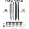 imageNicpro 05 mm Mechanical Pencils Set with Case 3 Metal Artist Pencil With 480PCS HB Lead Refills 3 Erasers9 Eraser Refills For Architect Art Writing Drafting Drawing Engineering Sketching BlackBlackSilver