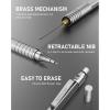 imageNicpro 05 mm Mechanical Pencils Set with Case 3 Metal Artist Pencil With 480PCS HB Lead Refills 3 Erasers9 Eraser Refills For Architect Art Writing Drafting Drawing Engineering Sketching BlackSilver