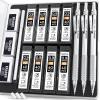 imageNicpro 05 mm Mechanical Pencils Set with Case 3 Metal Artist Pencil With 480PCS HB Lead Refills 3 Erasers9 Eraser Refills For Architect Art Writing Drafting Drawing Engineering Sketching BlackSilver