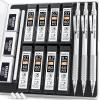 imageNicpro 05 mm Mechanical Pencils Set with Case 3 Metal Artist Pencil With 480PCS HB Lead Refills 3 Erasers9 Eraser Refills For Architect Art Writing Drafting Drawing Engineering Sketching BlackSilver