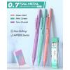 imageNicpro 05 mm Metal Mechanical Pencil Set 3PCS MP1000 Artist Lead Pencils With 480PCS HB 2B Lead Refills Erasers Pastel Aesthetic Mechanical Pencils for School Supplies Writing Drawing Sketching07mm