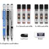 imageNicpro 11 Pieces 2mm Mechanical Pencil Set 3 PCS Carpenter Drafting Pencil 20 mm for Art Drawing Writing Sketching Construction with 6 Tube PreSharpen HB ampamp 2B Refill Eraser SharpenerBlack  Colors