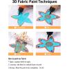 imageNicpro 18 Colors 3D Fabric Paint Set 4oz 120 ml NonToxic Soft Paint Permanent Fabric Paint for Clothes Textile DIY Crafts Tshirts Bags Canvas Jeans Shoes for Kid Adult with Color Wheel
