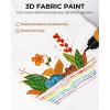 imageNicpro 18 Colors 3D Fabric Paint Set 4oz 120 ml NonToxic Soft Paint Permanent Fabric Paint for Clothes Textile DIY Crafts Tshirts Bags Canvas Jeans Shoes for Kid Adult with Color Wheel