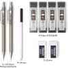 imageNicpro 2 PCS 05 mm Metal Mechanical Pencils Set Drafting Pencil for Artist Writing Sketching Drawing with 4 Tubes HB Lead Refill ampamp Erasers Erasers Refills ampamp Storage Case05 mm
