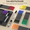 imageNicpro 24 PCS 09 mm Mechanical Pencil Set Color Pencil Clips Design Drafting Pencil with 09mm HB Lead Refills 12 Eraser Refills for Kids Girls Student Writing Drawing Sketching School