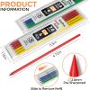imageNicpro 24 Pieces Carpenter Pencil Lead Refills 28mm Lead Refill for Mechanical Carpenter Pencil Break Resistant 28 mm Leads for Construction Pencils Woodworking Pencil BlackBlack and Color