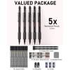 imageNicpro 3 Pack 2mm Mechanical Pencils Set with Case 33 Graphite Lead Refills 4B 2B HB 2H 4H 36 Colored Lead Erasers Weatherproof Metal Barrel Heavy Duty Carpenter Pencil For Drawing Sketching1 Count Pack of 5