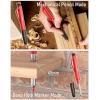 imageNicpro 3 Pack Carpenter Pencil Set with Sharpener ampamp Finger Grip Mechanical Woodworking Pencils with 39 Refills Red Black Yellow Deep Hole Marker Heavy Duty Construction Pencils  With Case3 PACK