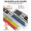 imageNicpro 3 Pack Carpenter Pencil Set with Sharpener ampamp Finger Grip Mechanical Woodworking Pencils with 39 Refills Red Black Yellow Deep Hole Marker Heavy Duty Construction Pencils  With Case5 PACK