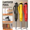 imageNicpro 3 Pack Carpenter Pencil Set with Sharpener ampamp Finger Grip Mechanical Woodworking Pencils with 39 Refills Red Black Yellow Deep Hole Marker Heavy Duty Construction Pencils  With Case3 PACK
