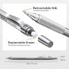 imageNicpro 30PCS Black Metal Mechanical Pencil Set in Leather Case Art Drafting Pencil 05 07 09 mm 2mm Lead Pencil Holders for Sketching Drawing With 16 Tube 6B 4B 2B HB 2H 4H ColorsLead RefillsBlack  Silver