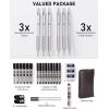 imageNicpro 30PCS Black Metal Mechanical Pencil Set in Leather Case Art Drafting Pencil 05 07 09 mm 2mm Lead Pencil Holders for Sketching Drawing With 16 Tube 6B 4B 2B HB 2H 4H ColorsLead RefillsSilver