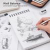 imageNicpro 30PCS Black Metal Mechanical Pencil Set in Leather Case Art Drafting Pencil 05 07 09 mm 2mm Lead Pencil Holders for Sketching Drawing With 16 Tube 6B 4B 2B HB 2H 4H ColorsLead RefillsSilver