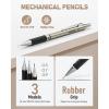 imageNicpro 35PCS Art Mechanical Pencil Set 3 PCS Metal Drafting Pencil 05 mm ampamp 07 mm ampamp 09 mm ampamp 3 PCS 2mm Lead Holder 6B 4B 2B HB 2H 4H Colors For Sketching Drawing With 20 Tube Lead Refills CaseBlack