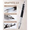 imageNicpro 35PCS Art Mechanical Pencil Set 3 PCS Metal Drafting Pencil 05 mm ampamp 07 mm ampamp 09 mm ampamp 3 PCS 2mm Lead Holder 6B 4B 2B HB 2H 4H Colors For Sketching Drawing With 20 Tube Lead Refills CaseBlack