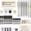 imageNicpro 37PCS Metal Mechanical Pencil Set 8PCS Lead Drafting Pencil 05 07 09 mm ampamp 2mm Lead Pencil Holder For Sketching Drawing With 20 Tube 6B 4B 2B HB 2H 4H ColorsLead Refill Eraser With Case