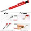 imageNicpro 4 Pack Carpenter Pencil with Sharpener Mechanical Carpenter Pencils with 52 Refills Construction Pencil Heavy Duty Woodworking Pencils for Architect Red Black Yellow BlueBlack Red