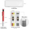 imageNicpro 4 Pack Carpenter Pencil with Sharpener Mechanical Carpenter Pencils with 52 Refills Construction Pencil Heavy Duty Woodworking Pencils for Architect Red Black Yellow BlueRed