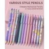 imageNicpro 47PCS Aesthetic School Supplies in Big Capacity Pen Case Cute Pastel Mechanical Pencils 05 07 09 ampamp 2mm Lead Holder with 25 Tube Lead Refills 4B 2B HB 2H Color Erasers for Student Writing