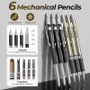 imageNicpro 58 PCS Art Drawing Supplies Kit in Leather Case Art Mechanical Pencil Set with 6 Metal Drafting Pencil 05 ampamp 07 ampamp 09 ampamp 2mm 12 Micron Pen Sketch Book 30 Tube Lead Refills for Sketching